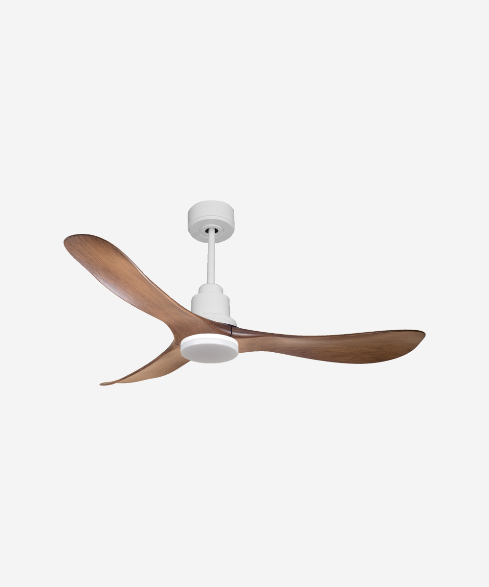 Ventilador de techo Reversible Termostato Dimable Wifi Motor DC Techos Inclinados Mando a Distancia Luz tres tonos Hypersilence Memoria 1