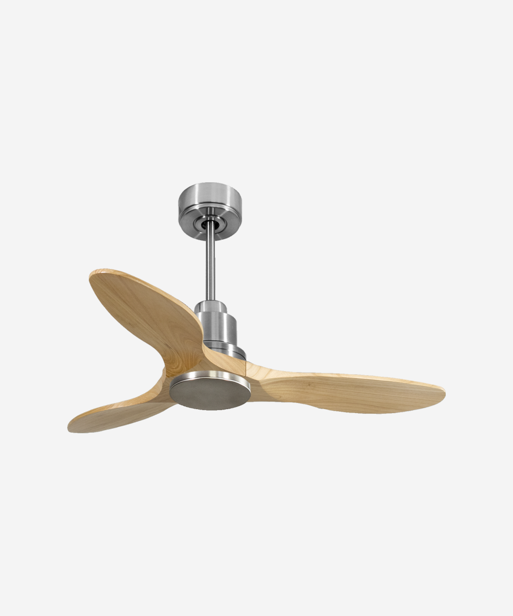 Ventilador de techo Reversible Termostato Wifi Motor DC Techos Inclinados Mando a Distancia Hypersilence Memoria 1