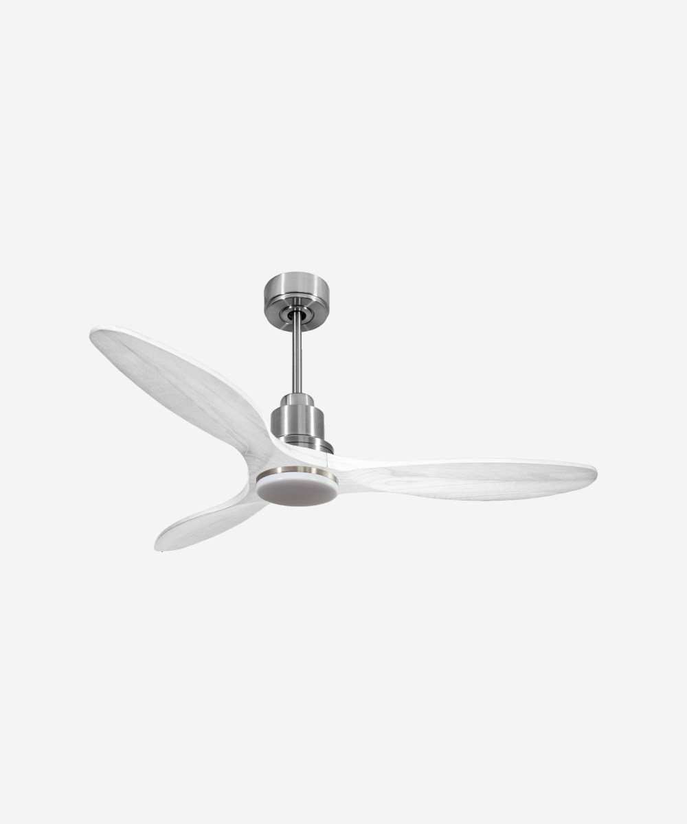 Ventilador de techo Modo Invierno/Verano Termostato Dimable Wifi Motor DC Techos Inclinados Mando a Distancia Luz tres tonos Hypersilence Memoria