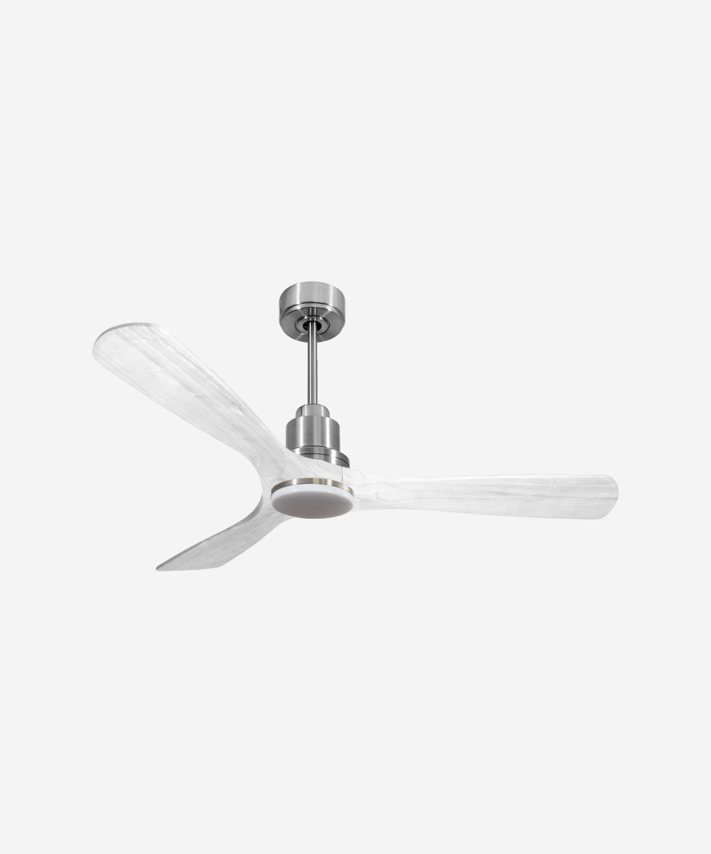 Ventilador de techo Modo Invierno/Verano Termostato Dimable Wifi Motor DC Techos Inclinados Mando a Distancia Luz tres tonos Hypersilence Memoria