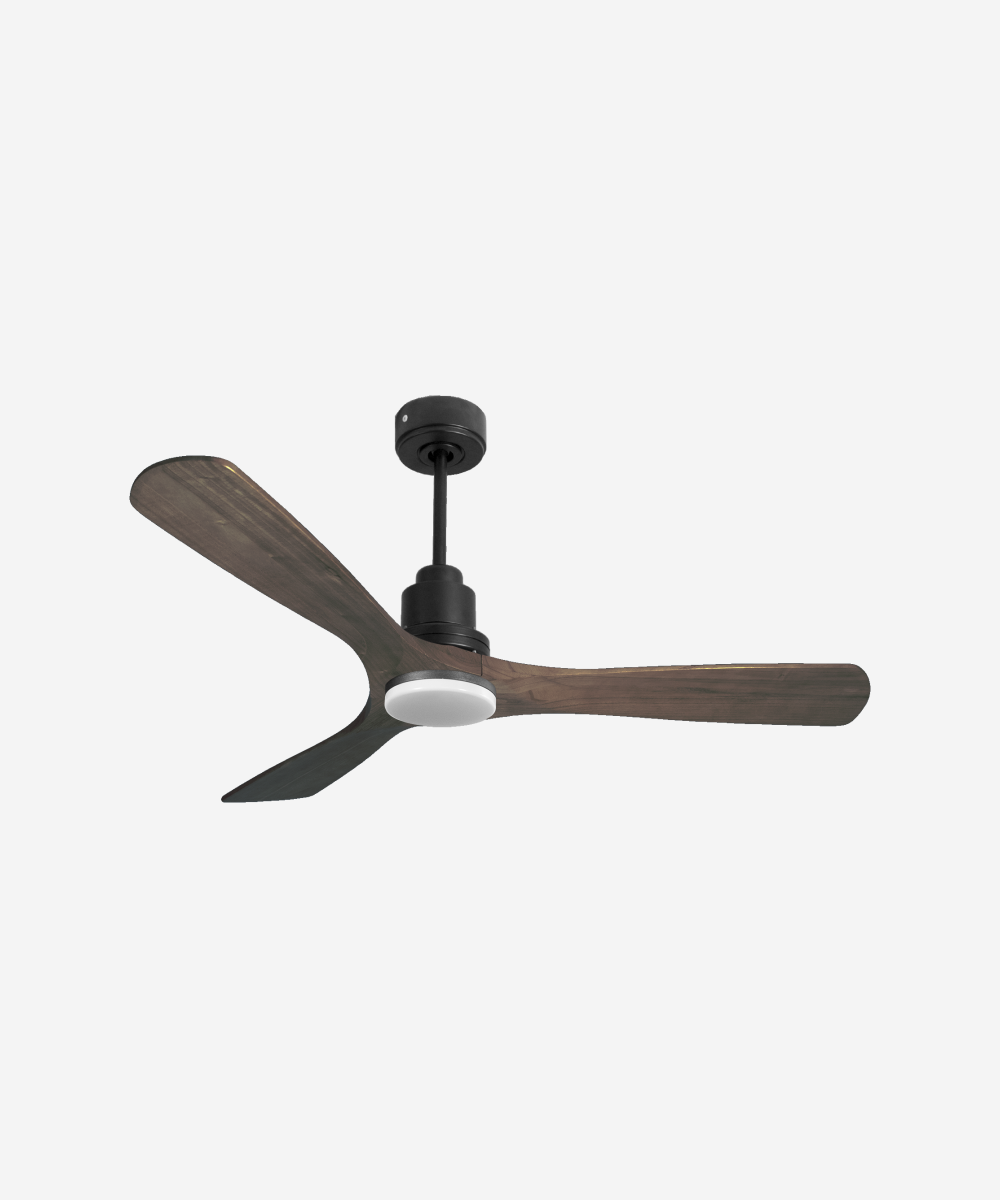 Ventilador de techo Reversible Termostato Dimable Wifi Motor DC Techos Inclinados Mando a Distancia Luz tres tonos Hypersilence Memoria 1