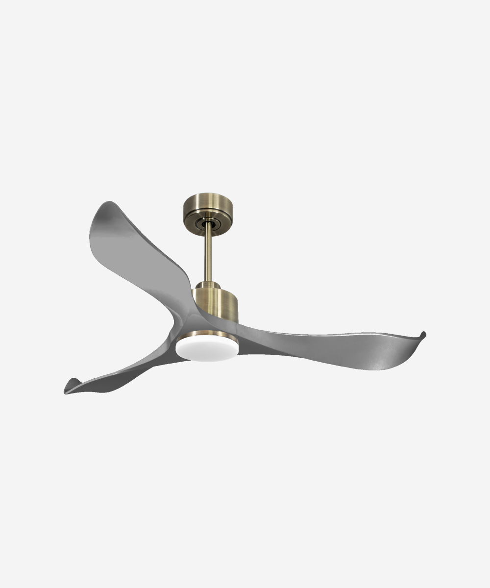 Ventilador de techo Reversible Termostato Dimable Wifi Motor DC Techos Inclinados Mando a Distancia Luz tres tonos Memoria 1