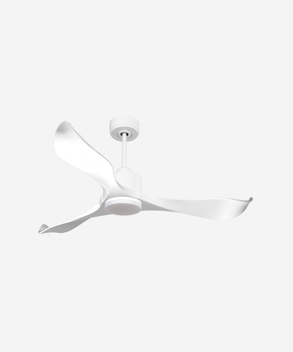 Ventilador de techo Reversible Termostato Dimable Wifi Motor DC Techos Inclinados Mando a Distancia Luz tres tonos Adaptador 2/3 Aspas Hypersilence Memoria 1