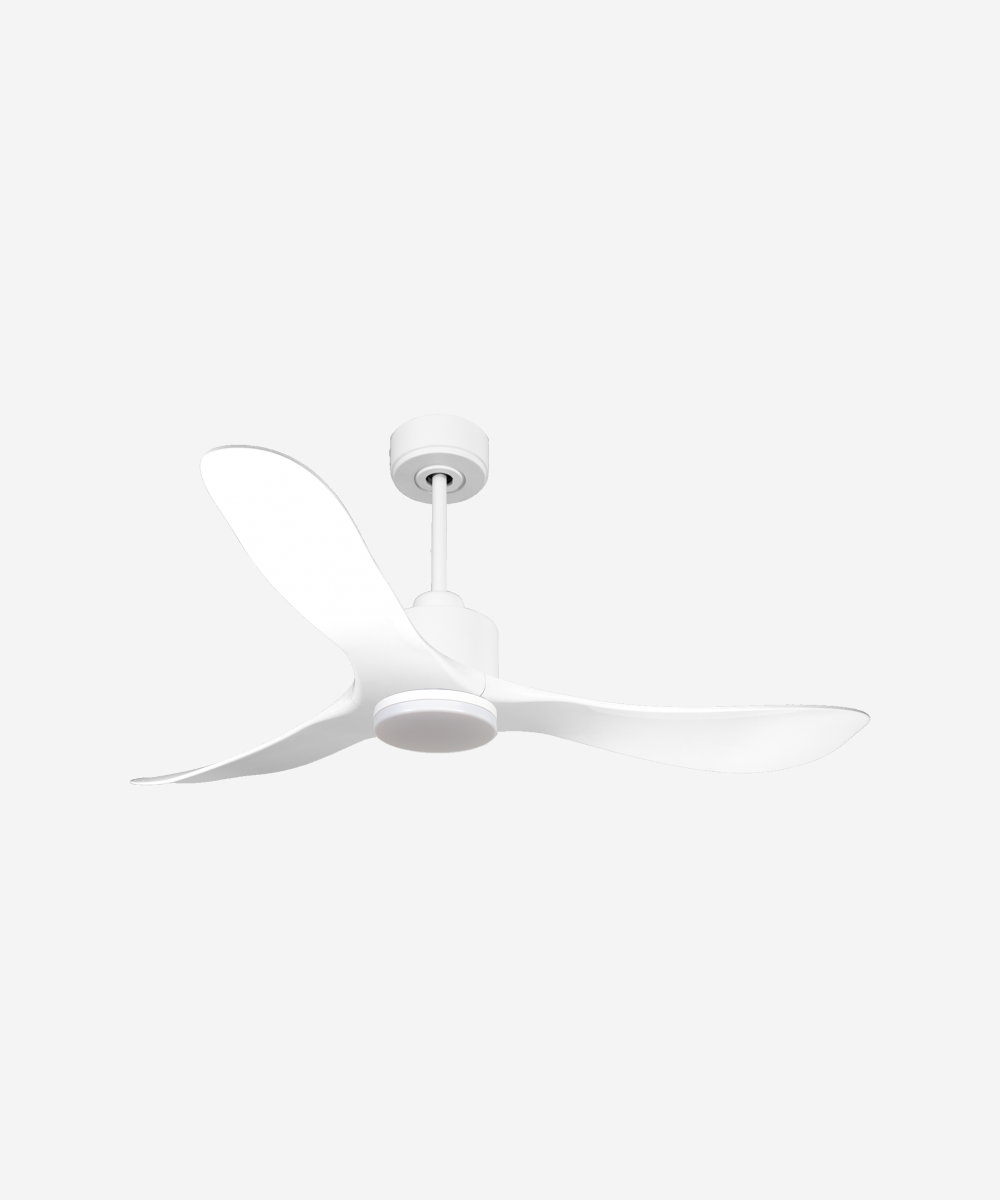 Ventilador de techo Reversible Termostato Dimable Wifi Motor DC Techos Inclinados Mando a Distancia Luz tres tonos Hypersilence Memoria 1