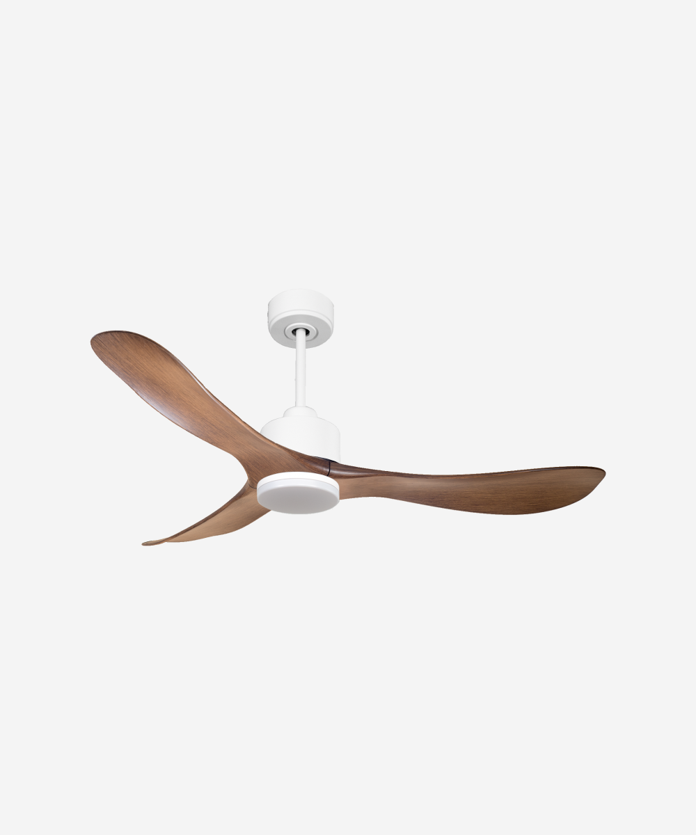 Ventilador de techo Reversible Termostato Dimable Wifi Motor DC Techos Inclinados Mando a Distancia Luz tres tonos Hypersilence Memoria 1