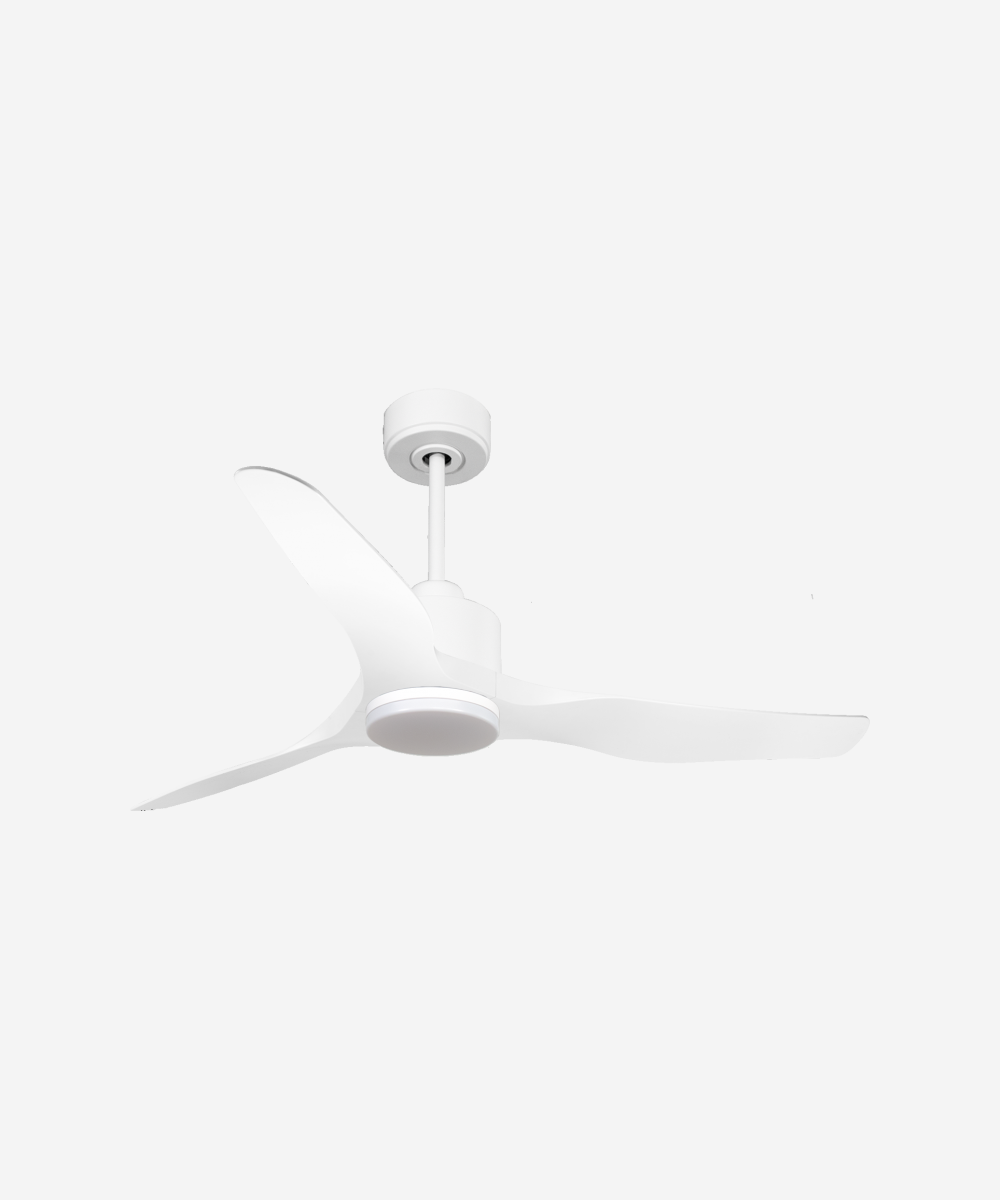 Ventilador de techo Reversible Termostato Dimable Wifi Motor DC Techos Inclinados Mando a Distancia Luz tres tonos Adaptador 2/3 Aspas Hypersilence Memoria 1