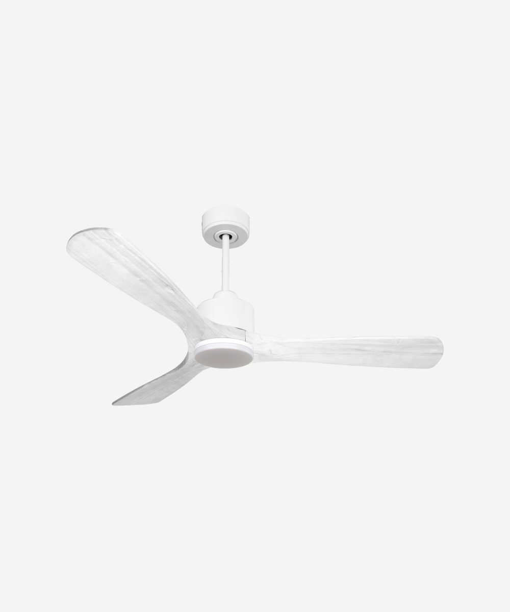 Ventilador de techo Modo Invierno/Verano Termostato Dimable Wifi Motor DC Techos Inclinados Mando a Distancia Luz tres tonos Hypersilence Memoria