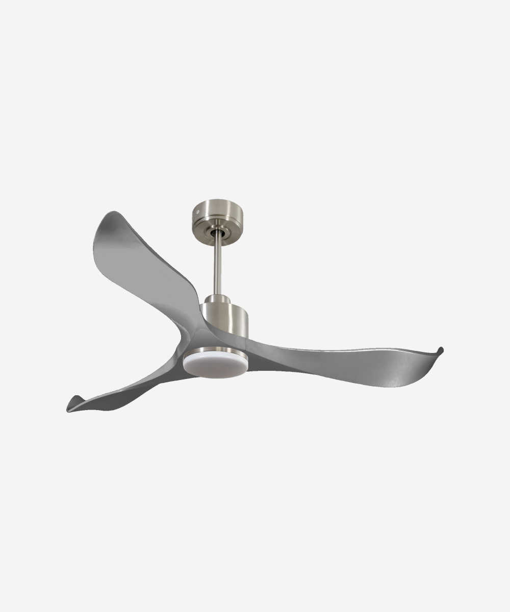 Ventilador de techo Reversible Termostato Dimable Wifi Motor DC Techos Inclinados Mando a Distancia Luz tres tonos Memoria 1