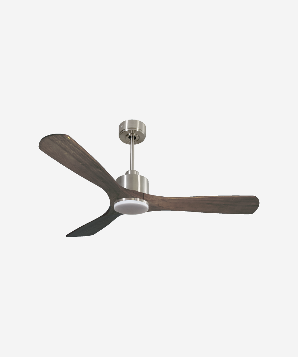 Ventilador de techo Reversible Termostato Dimable Wifi Motor DC Techos Inclinados Mando a Distancia Luz tres tonos Hypersilence Memoria 1