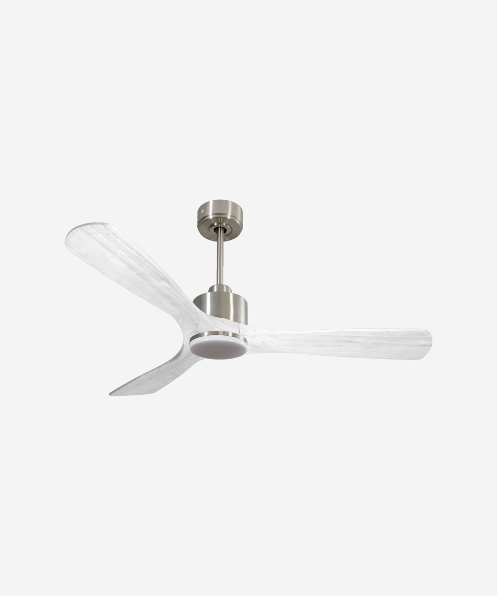 Ventilador de techo Modo Invierno/Verano Termostato Dimable Wifi Motor DC Techos Inclinados Mando a Distancia Luz tres tonos Hypersilence Memoria