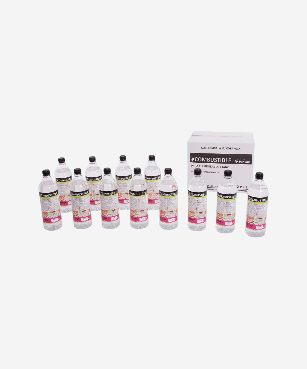 Combustible Etanol repelente de mosquitos CITRONELA. Caja 12 Botellas de 1L
