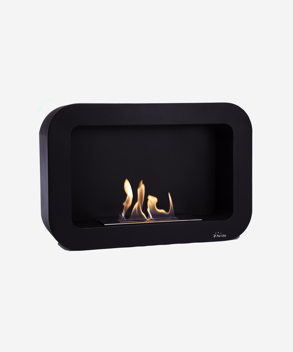 Chimenea de etanol en acero inoxidable negro