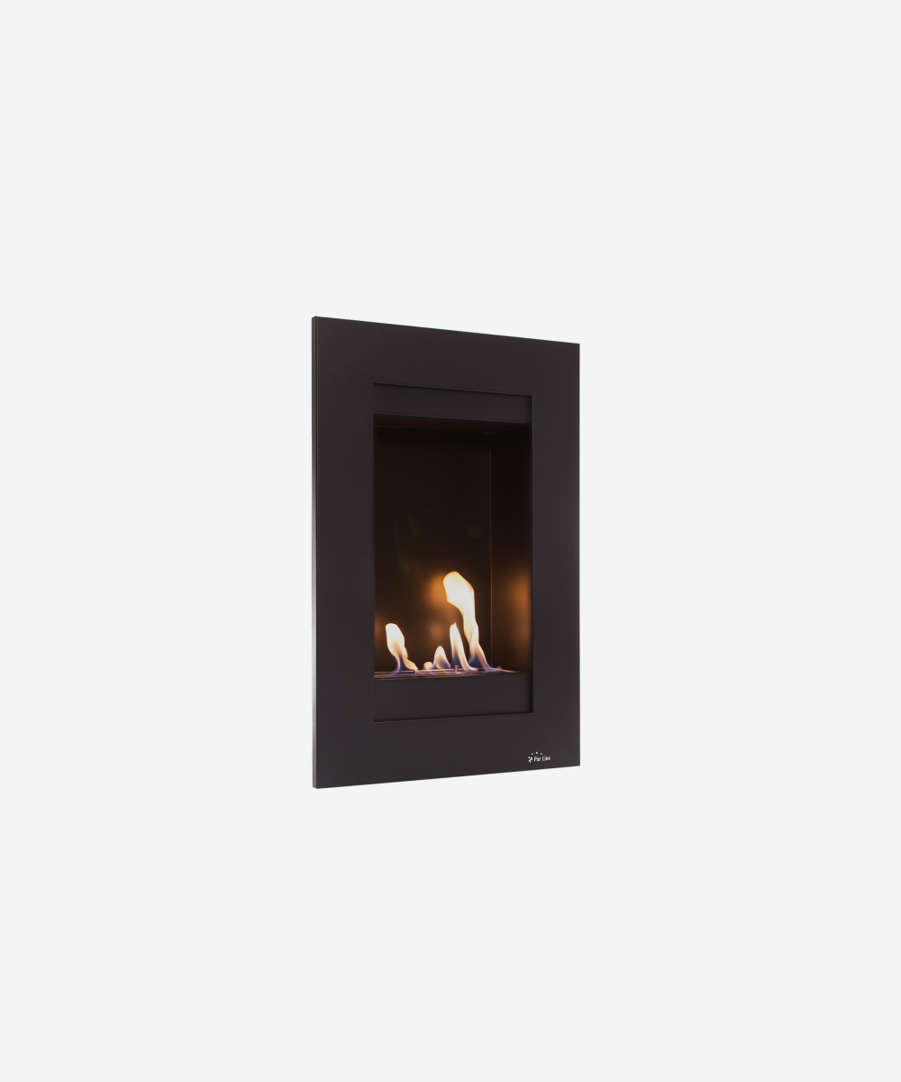 Chimenea de etanol mural vertical en acero negro