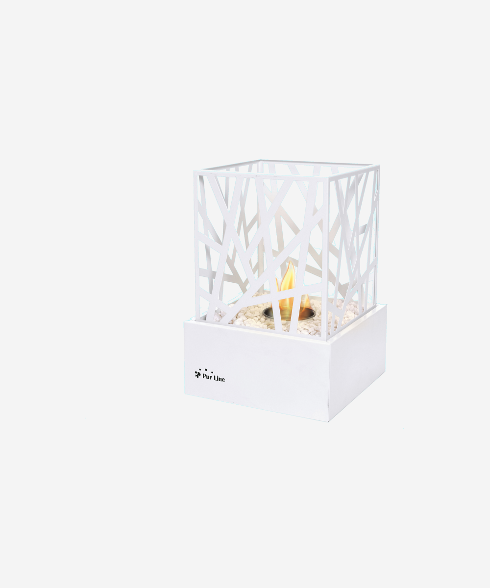 Chimenea de etanol de sobremesa en acero esmaltado negro