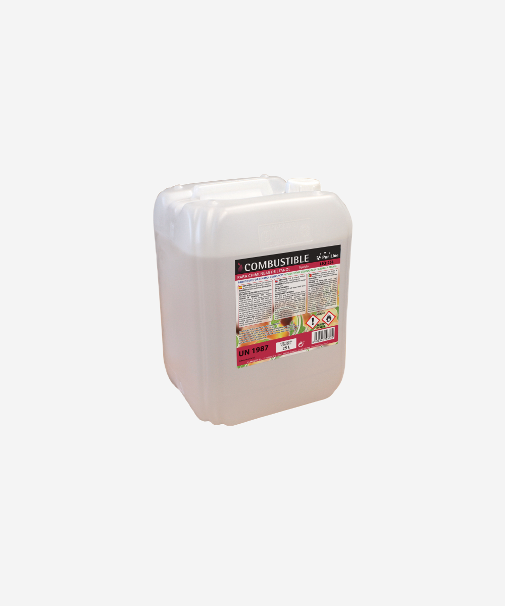 Combustible Etanol de origen natural aroma neutro. Garrafa de 25 litros