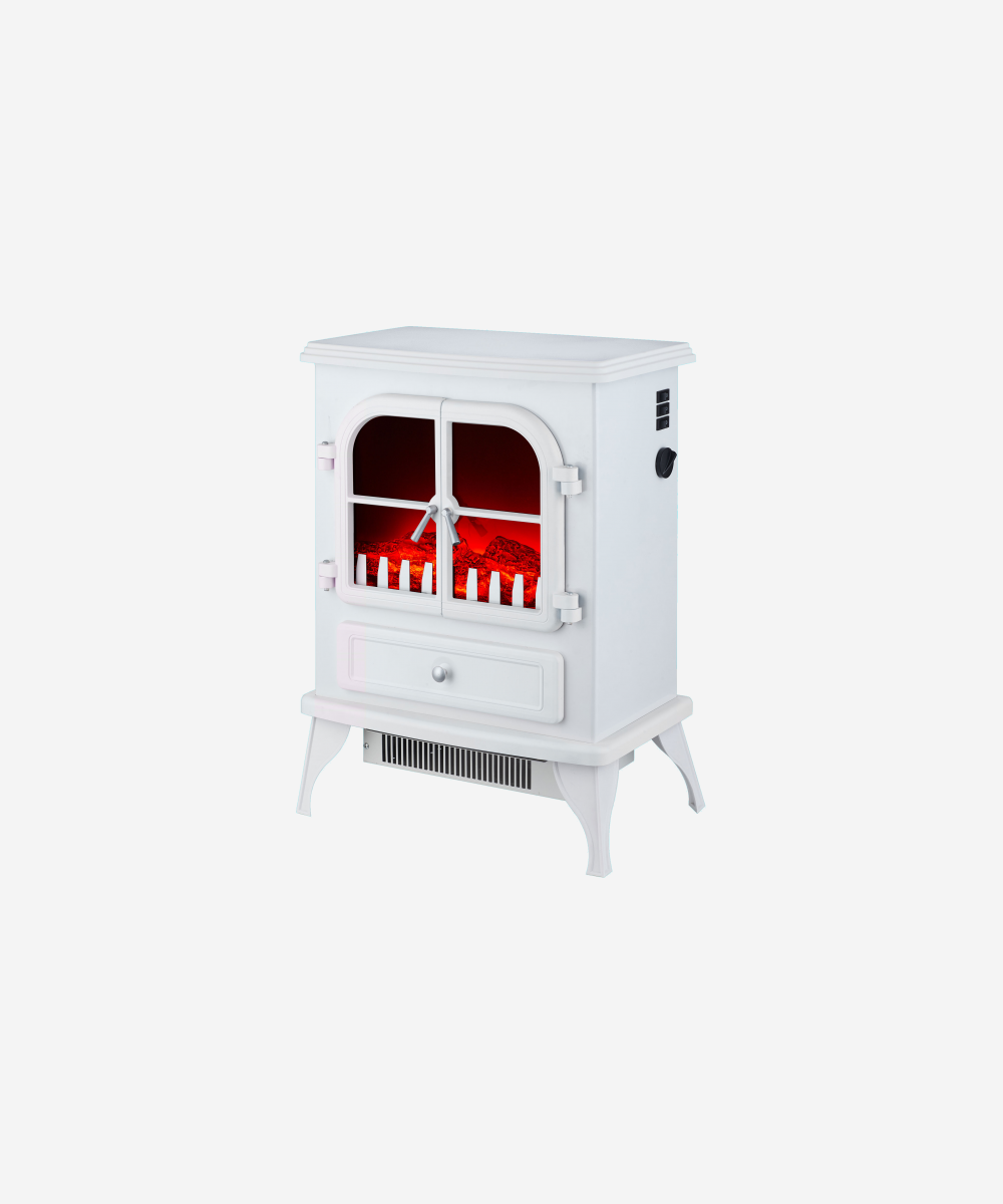 Chimenea Eléctrica 2kW en acero lacado blanco