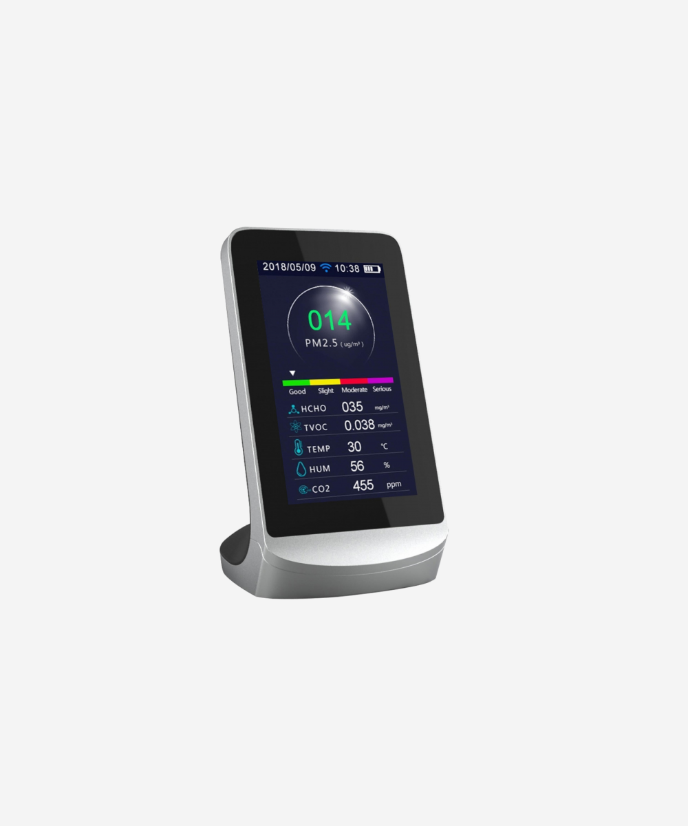 Medidor de la calidad del aire con sensor PM2.5 y PM1.0 WIFI y 8 funciones