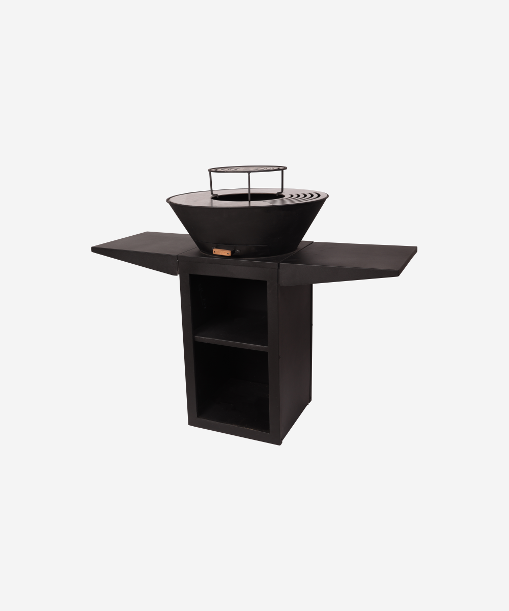 Barbacoa de acero corten con plancha de 60 cm