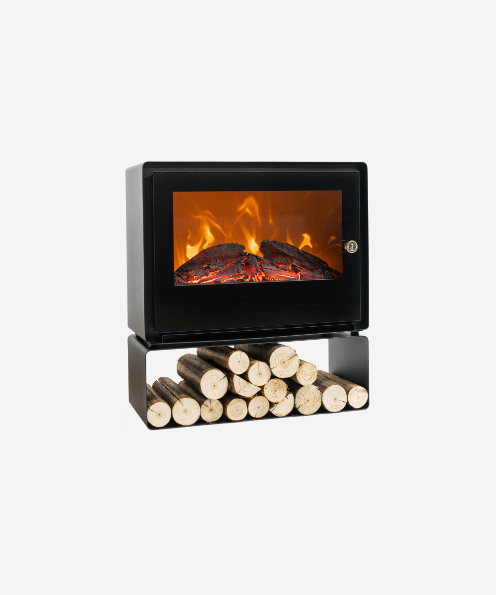 Chimenea eléctrica de suelo con estante 2000 W