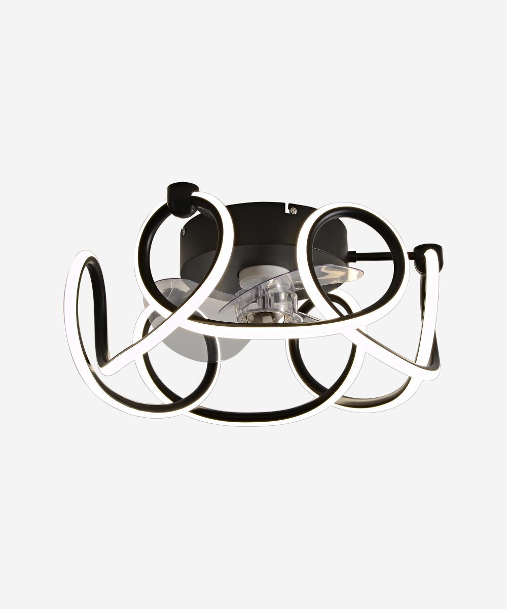 Ventilador Lámpara LED con gran tira led rígida curvada