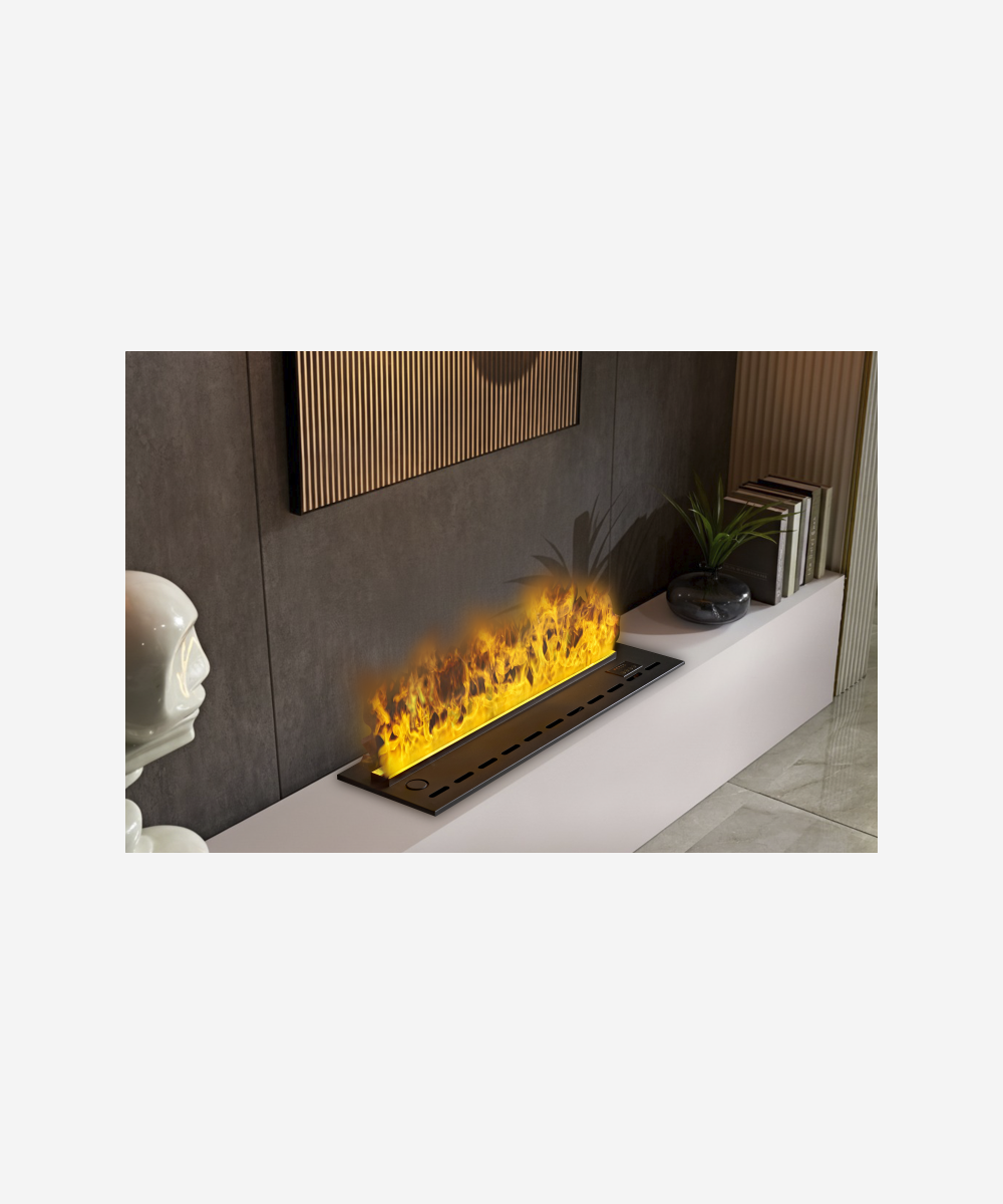 Chimenea decorativa con llama simulada