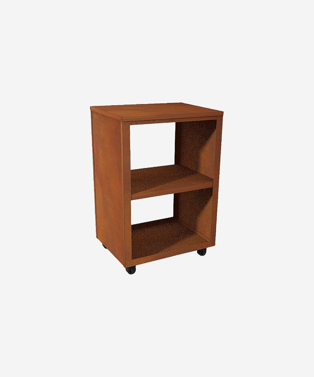 Mesa auxiliar para barbacoa en acero corten