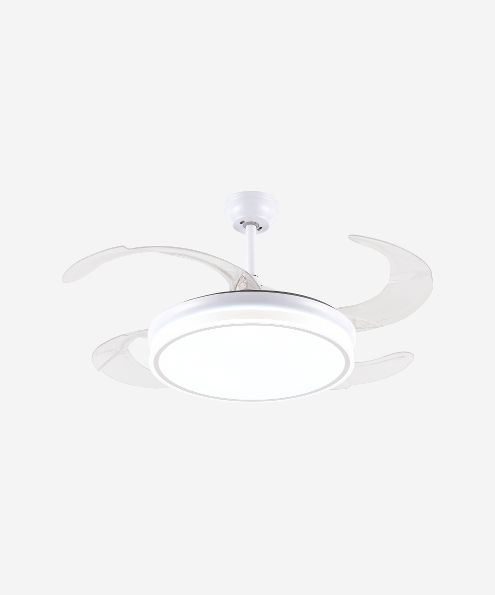Ventilador de techo retráctil con luz LED y temporizador