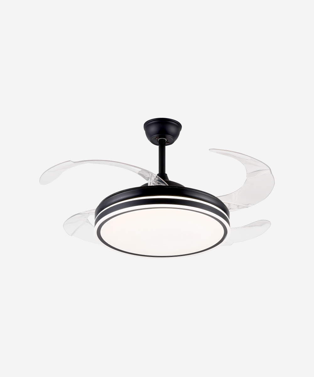 Ventilador de techo retráctil con luz LED y temporizador