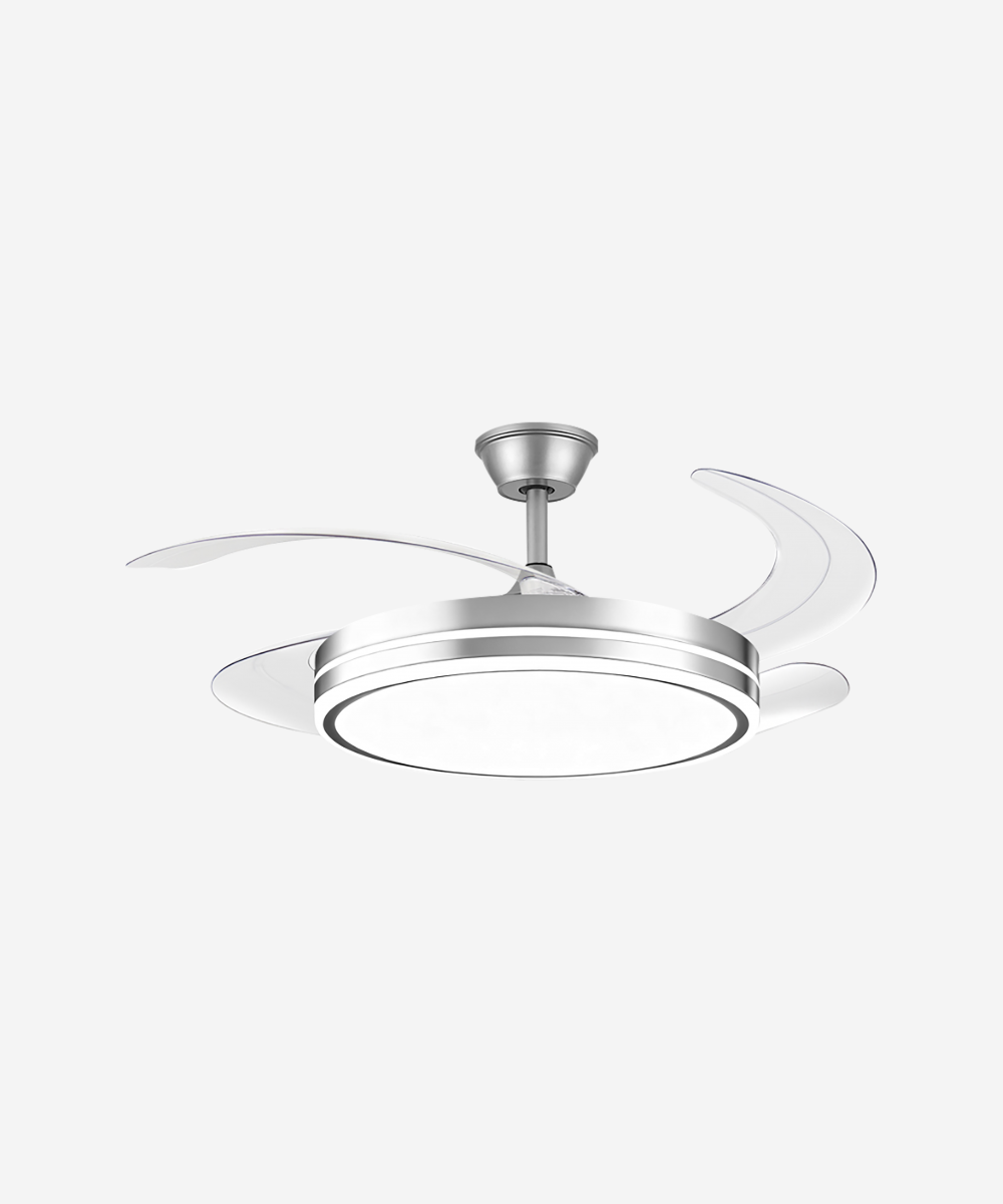 Ventilador de techo retráctil con luz LED y temporizador