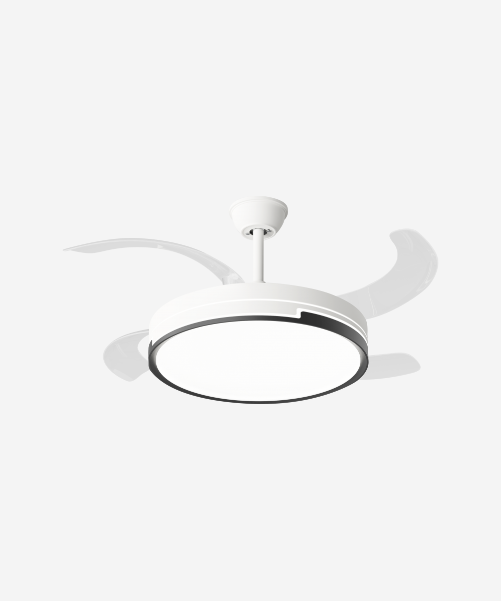 Ventilador de techo retráctil con luz LED y temporizador
