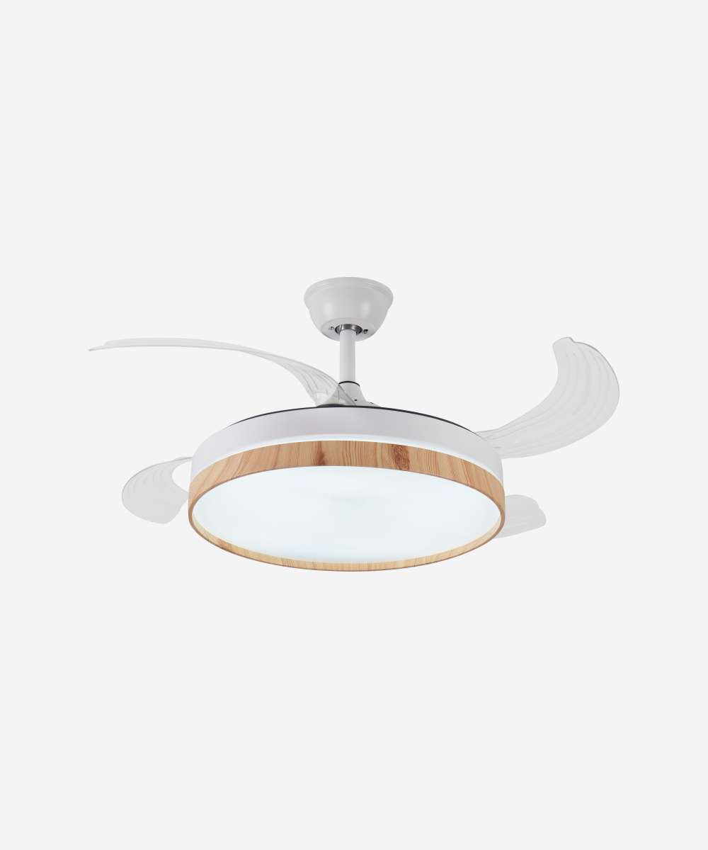Ventilador de techo retráctil con luz LED y temporizador