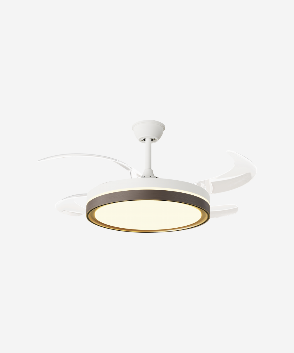 Ventilador de techo retráctil con luz LED y temporizador