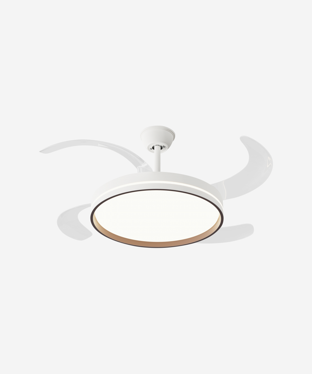 Ventilador de techo retráctil con luz diámetro 122cm color blanco y madera