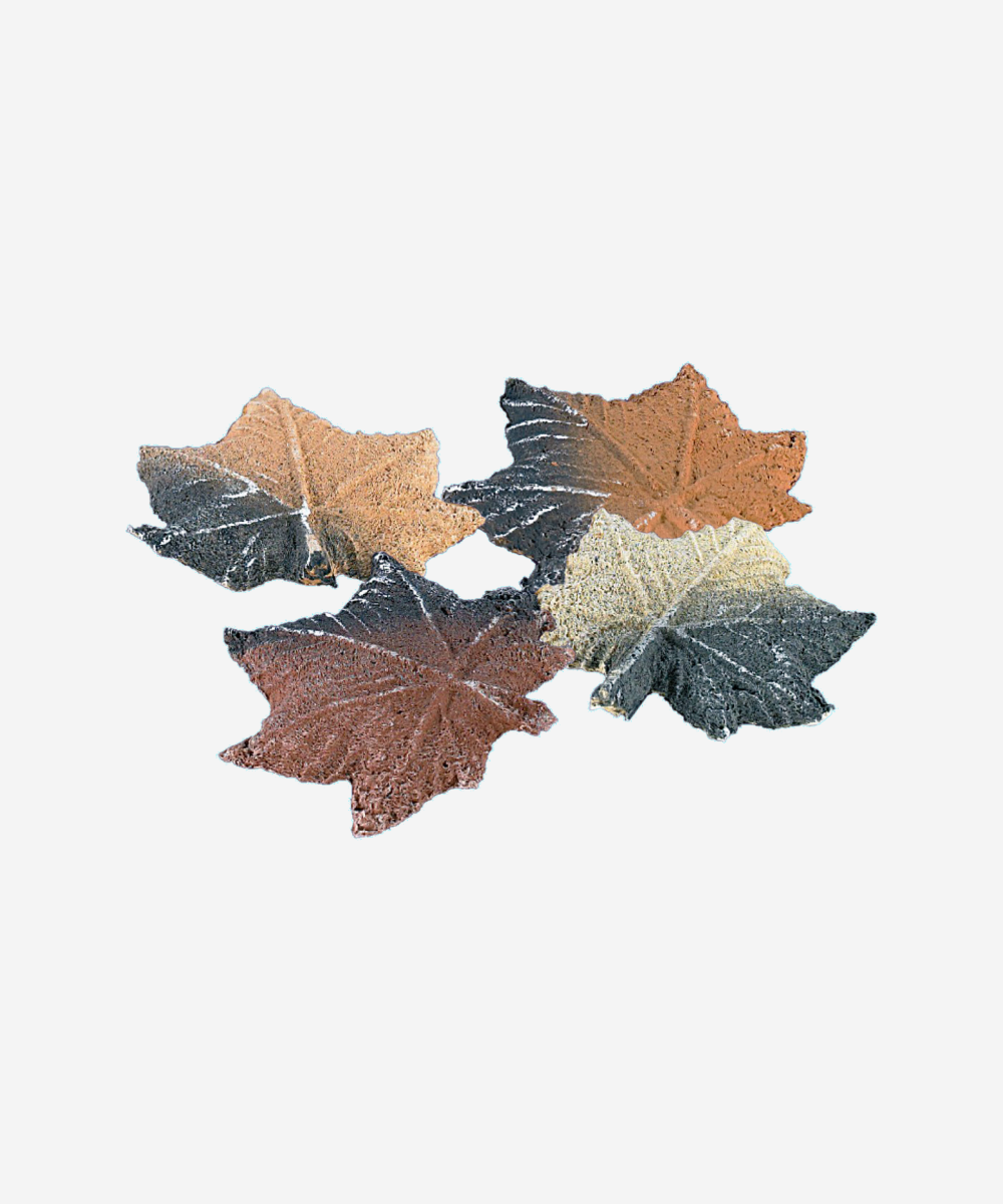 Hojas decorativas de fibra cerámica para chimenea. Pack de 4 uds