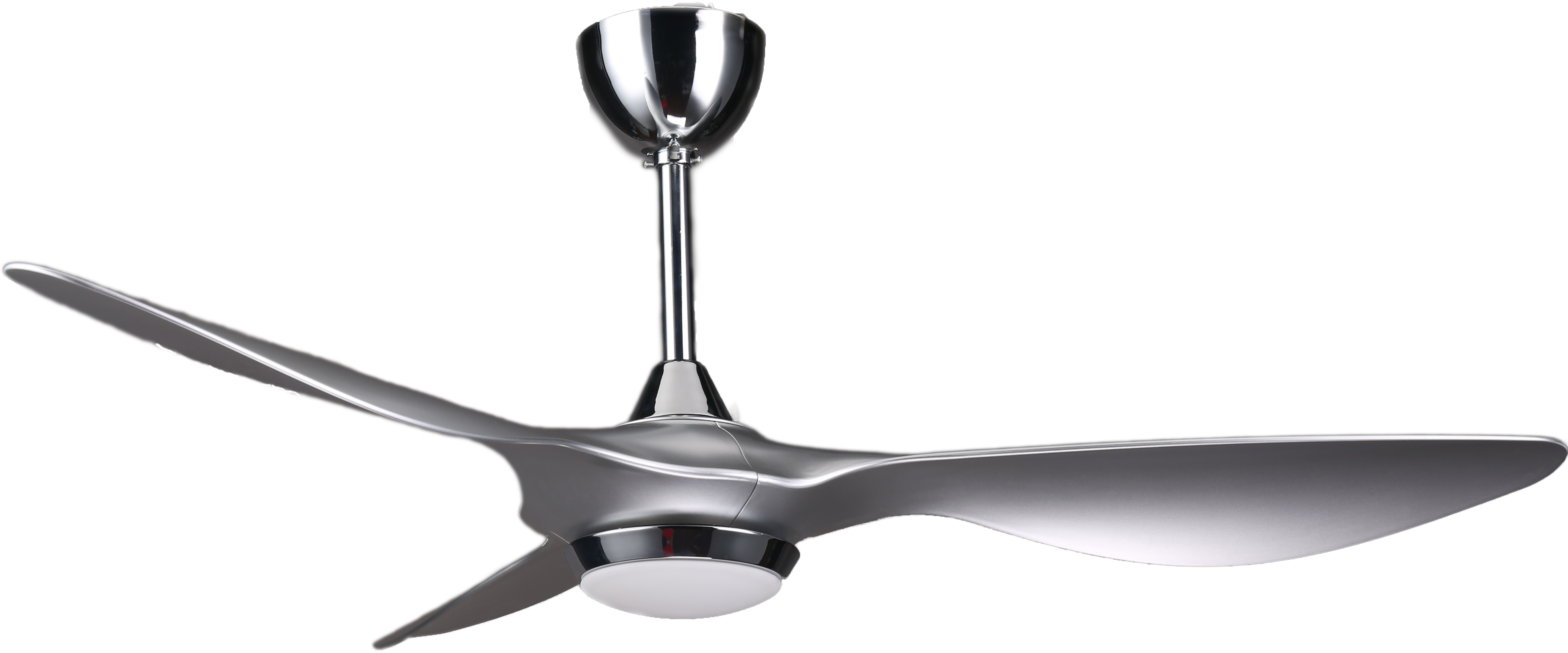 Ventilateur de plafond DC argent avec pales de 132cm et lumière pour 55m2