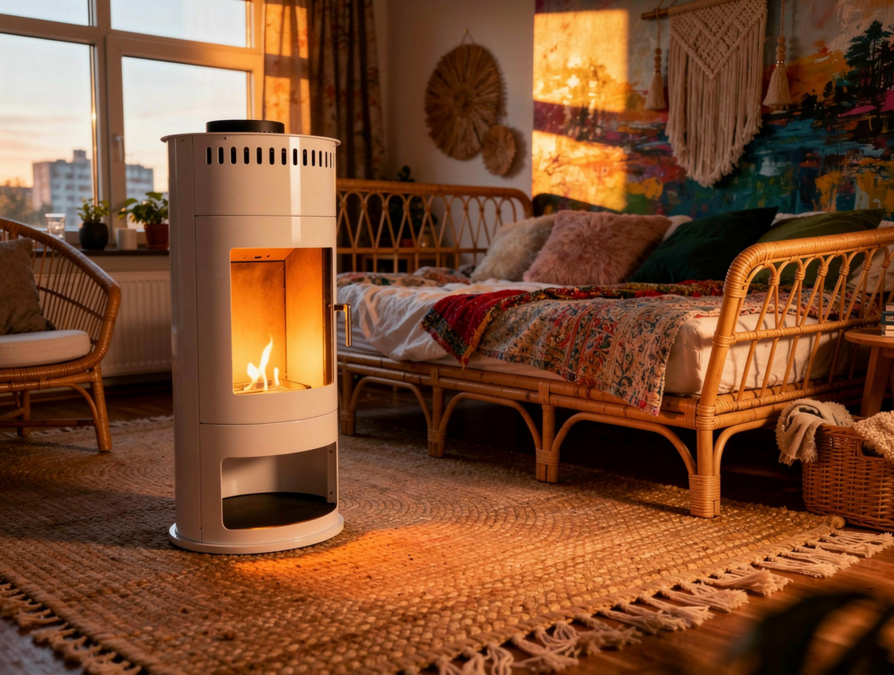 Estufa de etanol en acero blanco BESTFIRE W