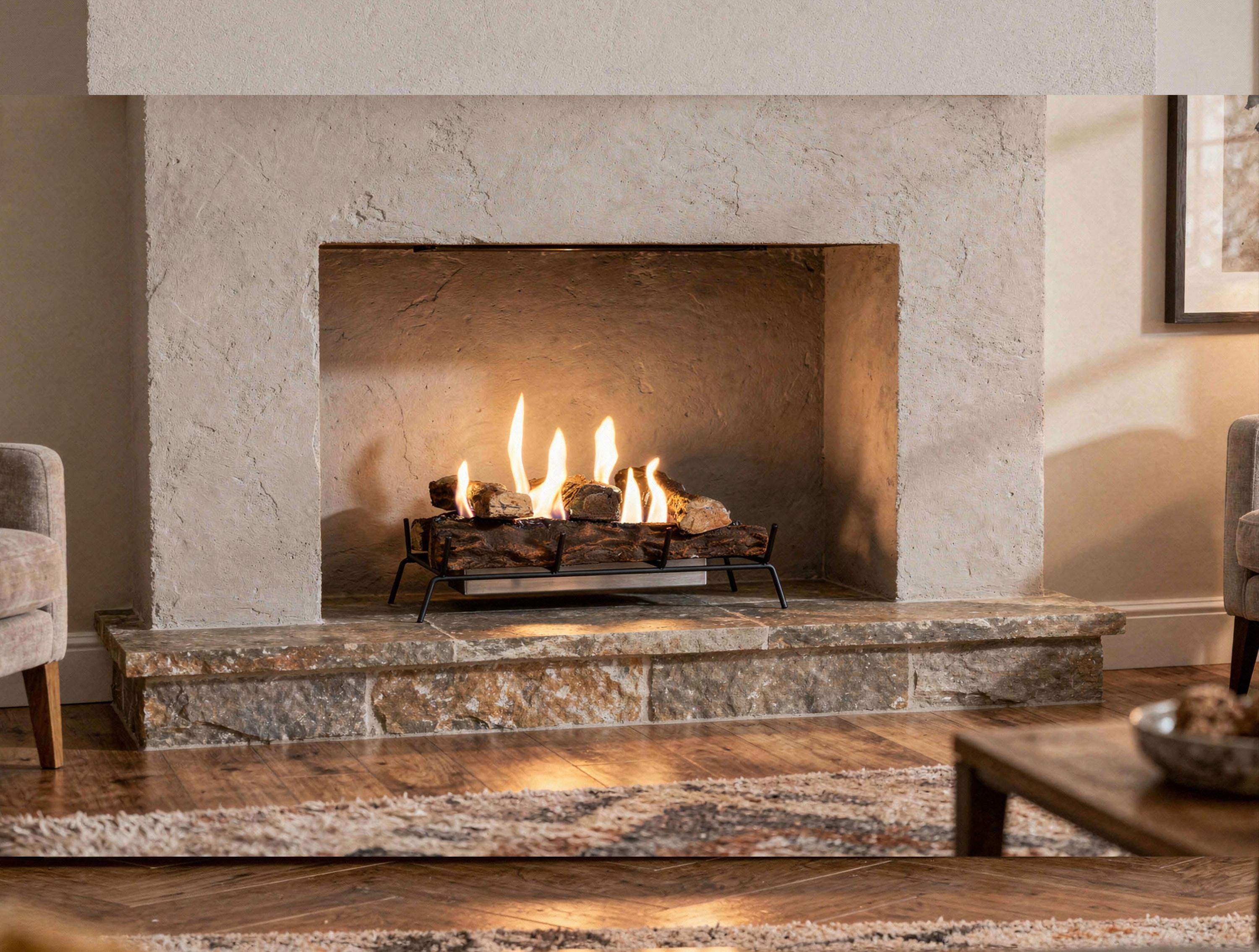 Quemador de biocombustible 2,3 L con rejilla y leños cerámicos