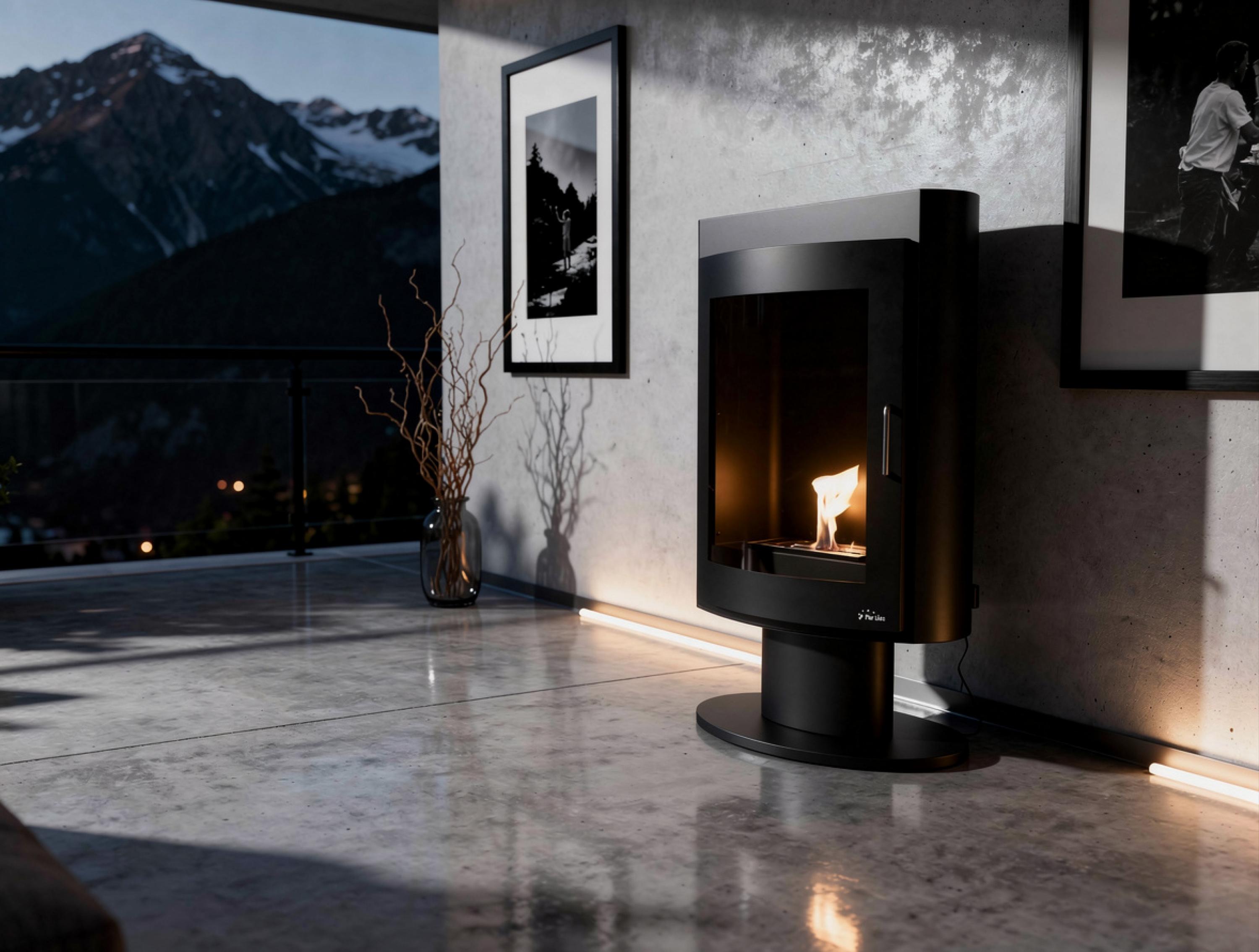 Estufa de bioetanol en acero